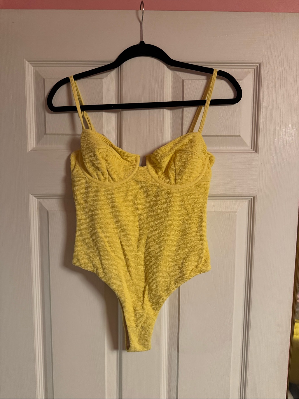 Classic Yellow Textured One-Piece Swimsuit — image 4 of 7